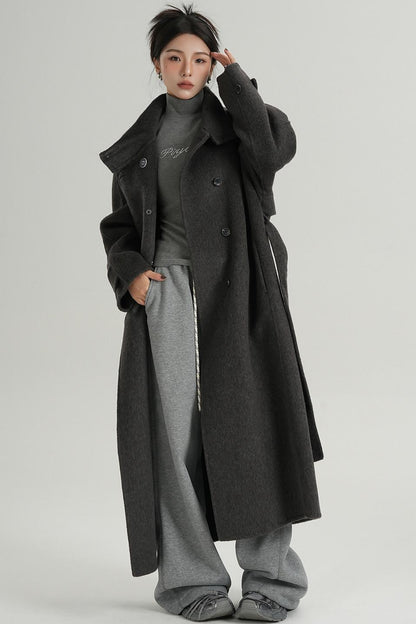 Premium Stand-Up Collar Long Coat