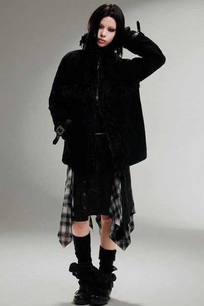 Plush Lapel Thick Coat