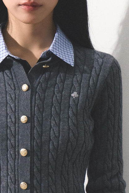 Versatile Simple Wool Knit Cardigan