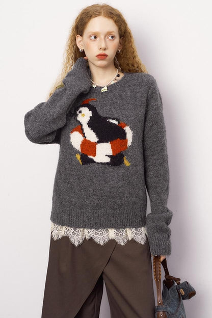 Vintage Penguin Jacquard Knit Sweater