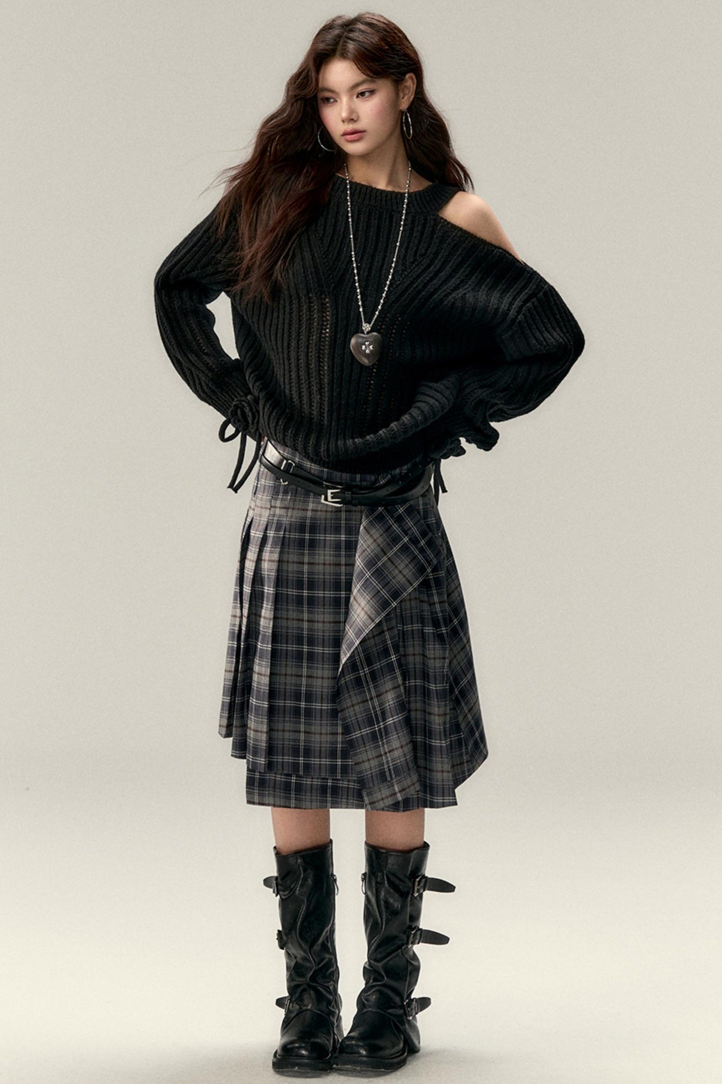 Two-Way Rose Bow Knit Sweater