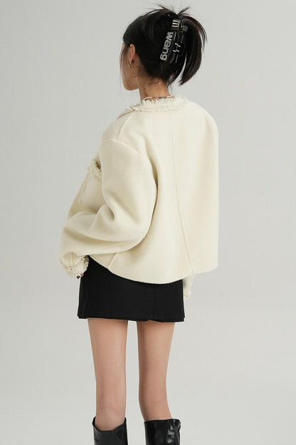 Tassel Edge Tweed Short Jacket 