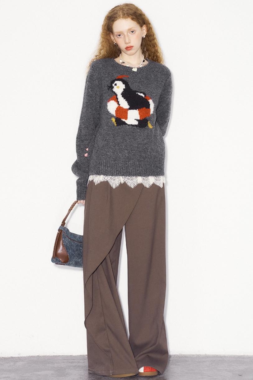 Vintage Penguin Jacquard Knit Sweater