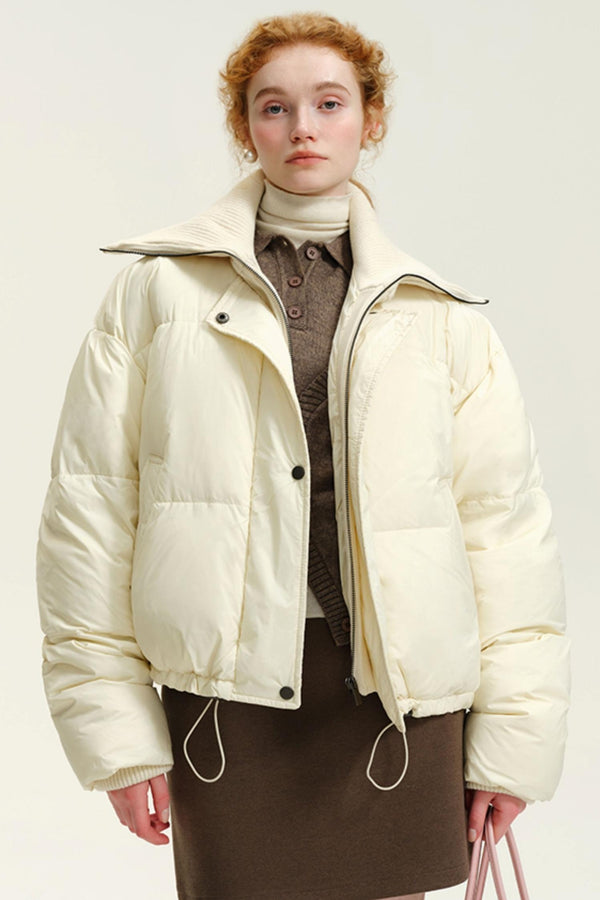 Plus Knitted Lapel Down Jacket