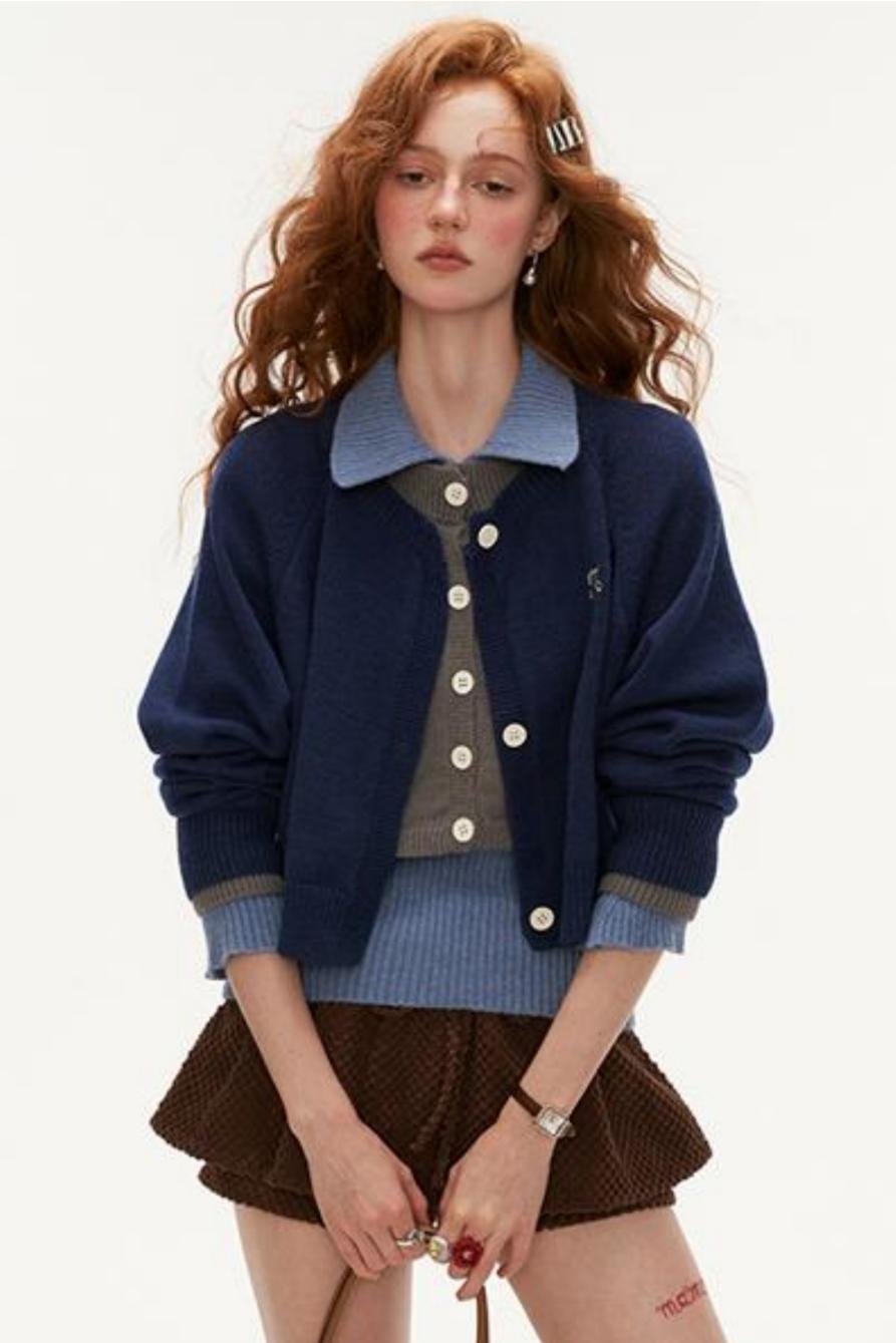 Preppy Vintage Sweater Jacket 