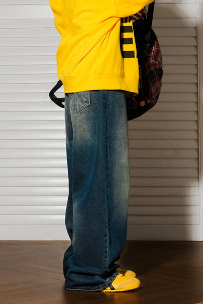 High-Waisted Slim Straight Jeans