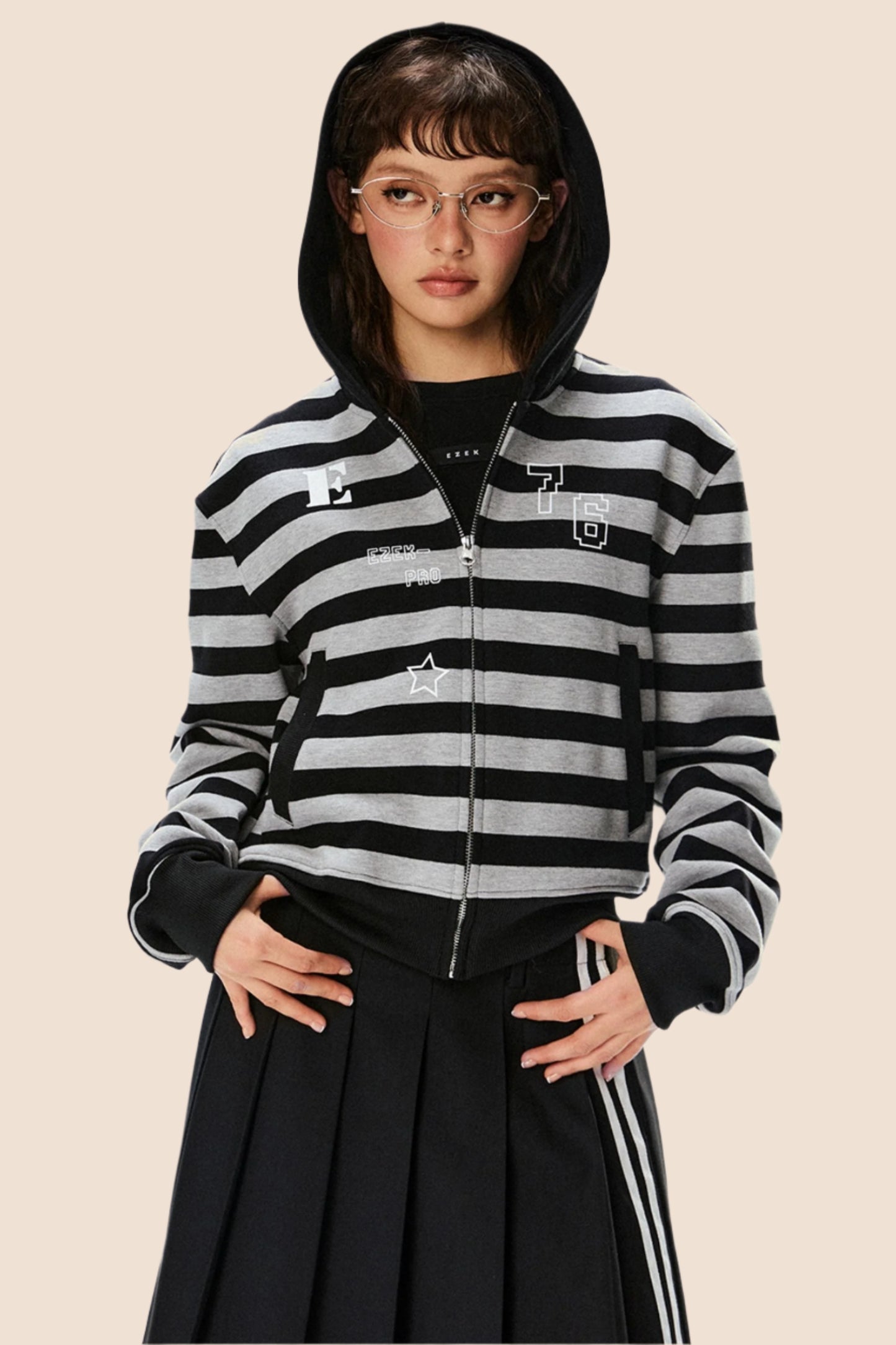 Retro Hooded Striped Sweatshirt