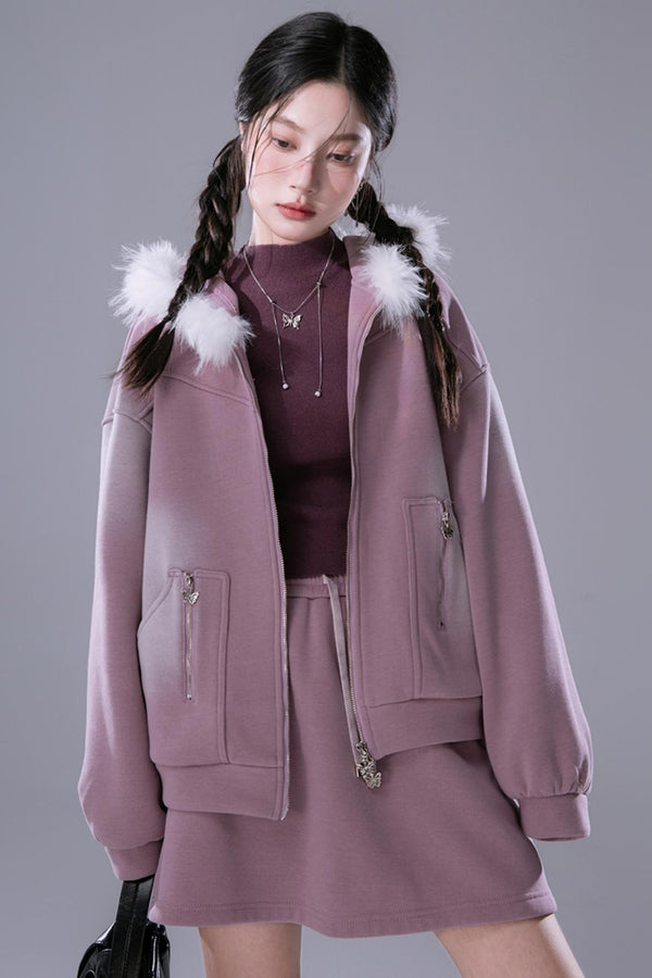 Thickened Fleece Sweatshirt Set-Up