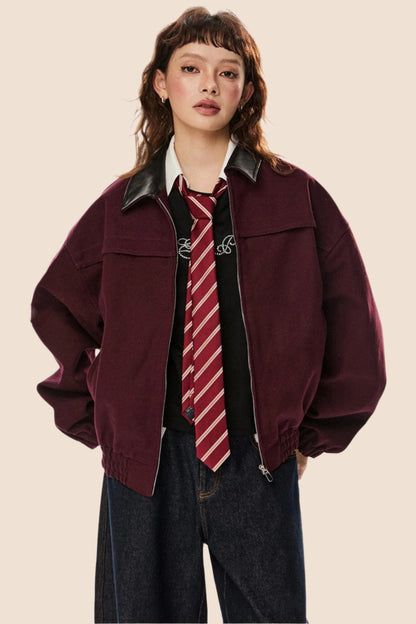 Veste décontractée à revers lâche 