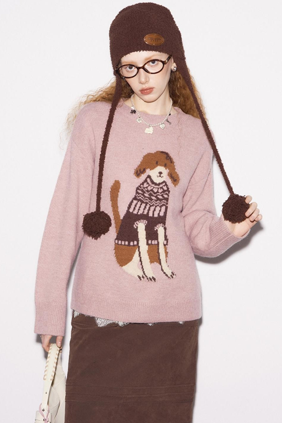 Dog Stitched Pullover Sweater