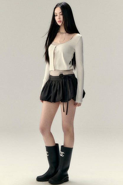 Fluffy A-Linien Bustier Rock 