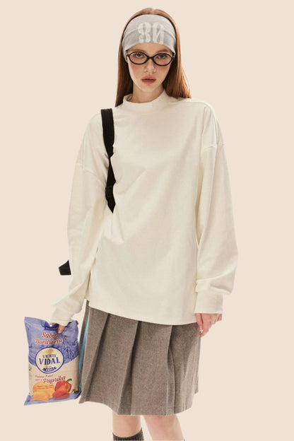 Solid Color Long Sleeve Loose Sweatshirt