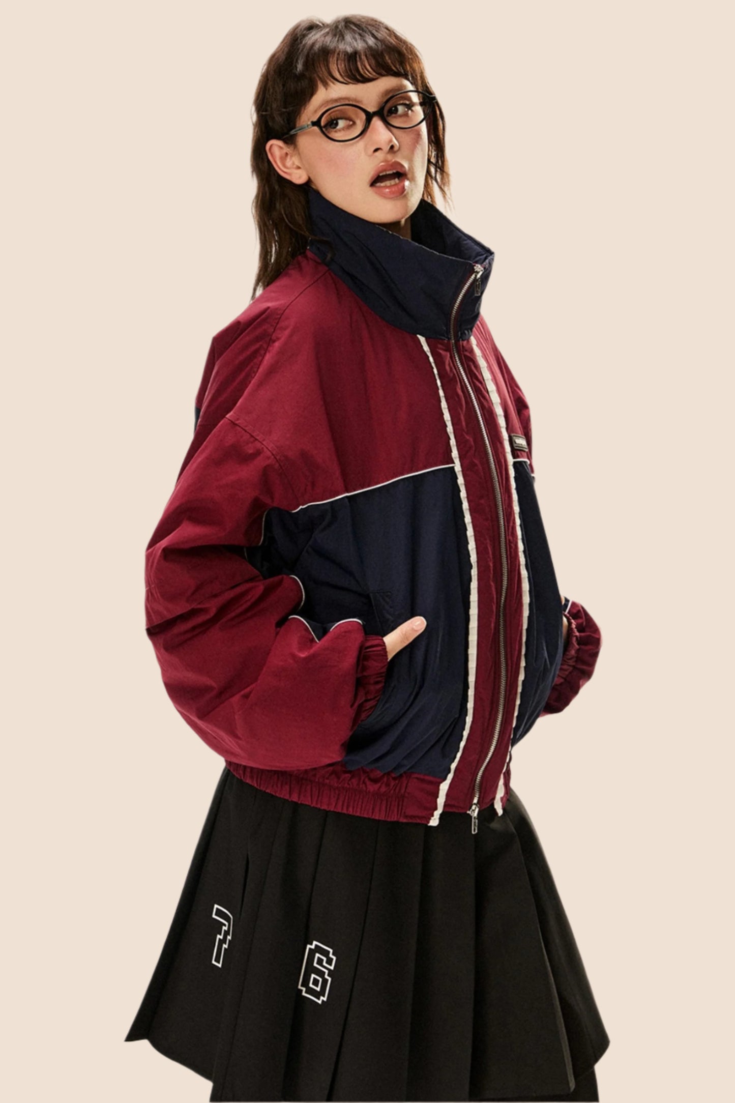 Retro Stand Collar Heavy Sports Down Jacket