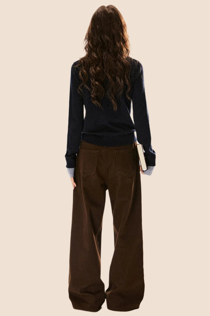 Retro Wide-Leg Trousers 