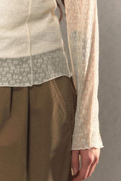 Lace Half-Turtleneck Top