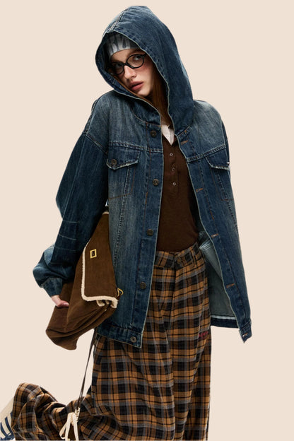 Vintage Denim Hooded Jacket