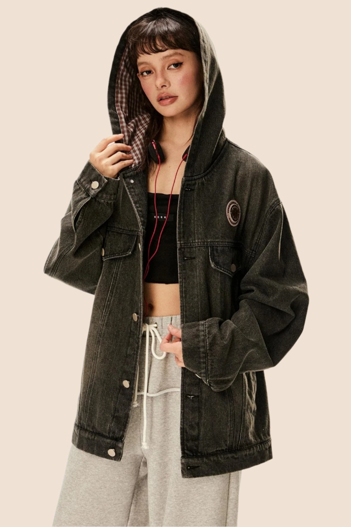 Vintage Hooded Denim Jacket