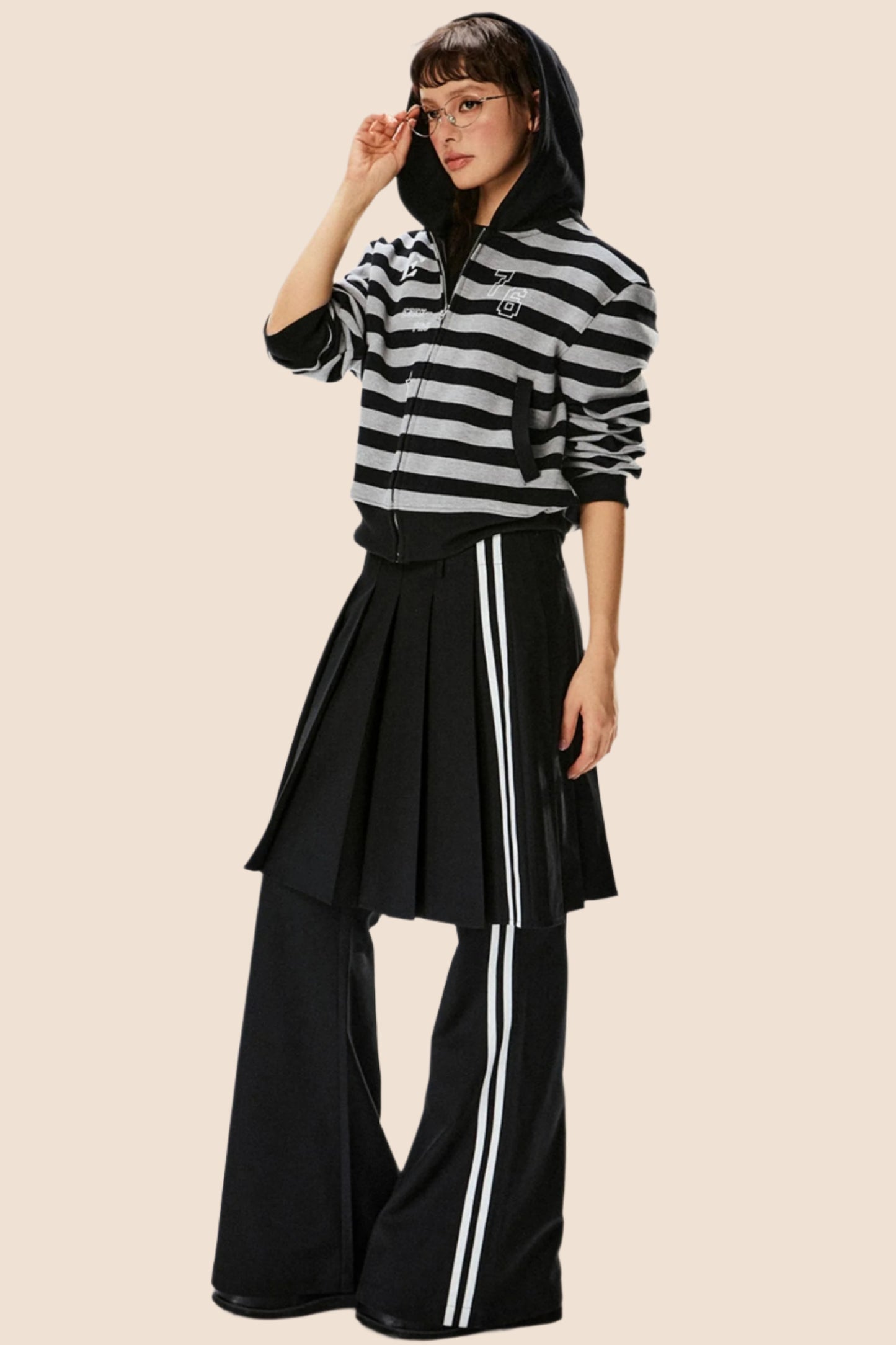 Retro Hooded Striped Sweatshirt