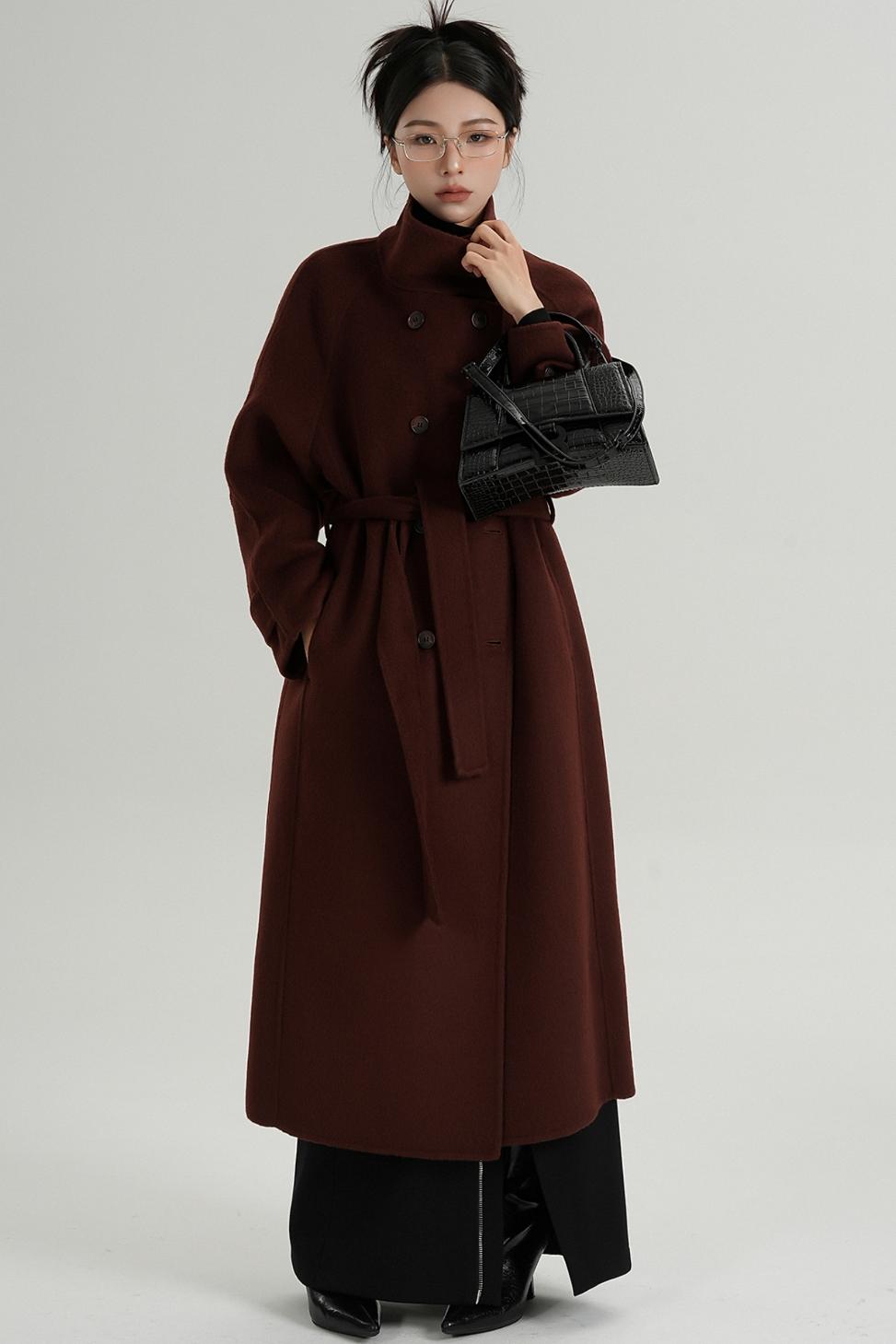 Premium Stand-Up Collar Long Coat