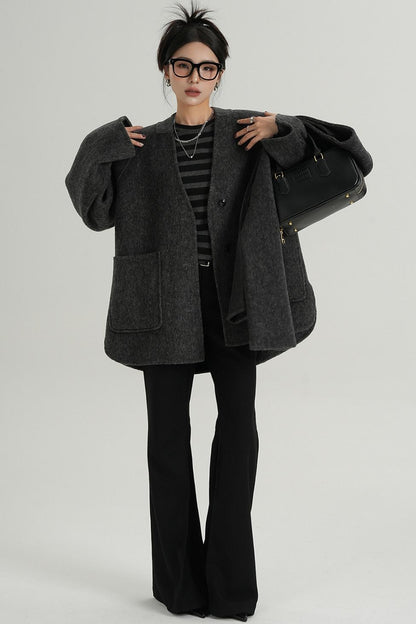 Tweed Wool Cashmere Coat