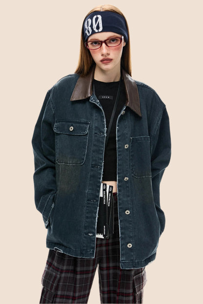 Loose Patchwork Denim Jacket