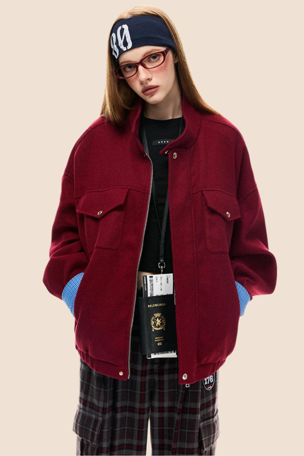 아메리칸 바른 스타일 울 재킷 