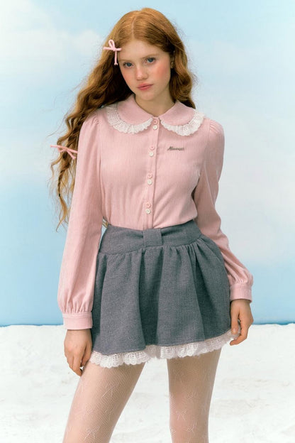 Knitted Lace Chenille Shirt