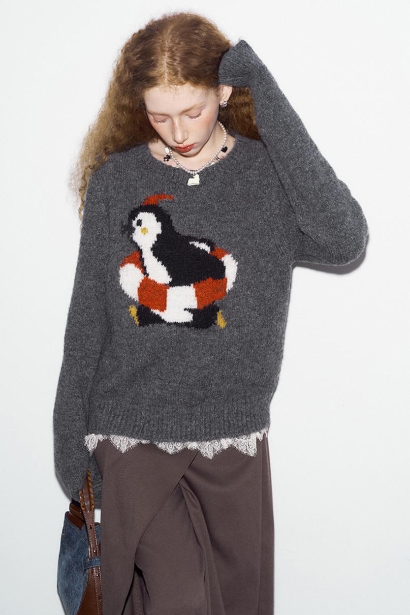 Vintage Penguin Jacquard Knit Sweater