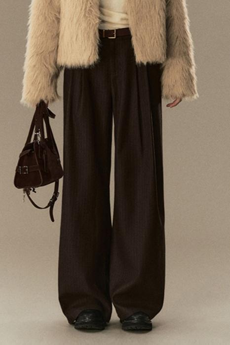 Vintage Striped Premium Suit Pants