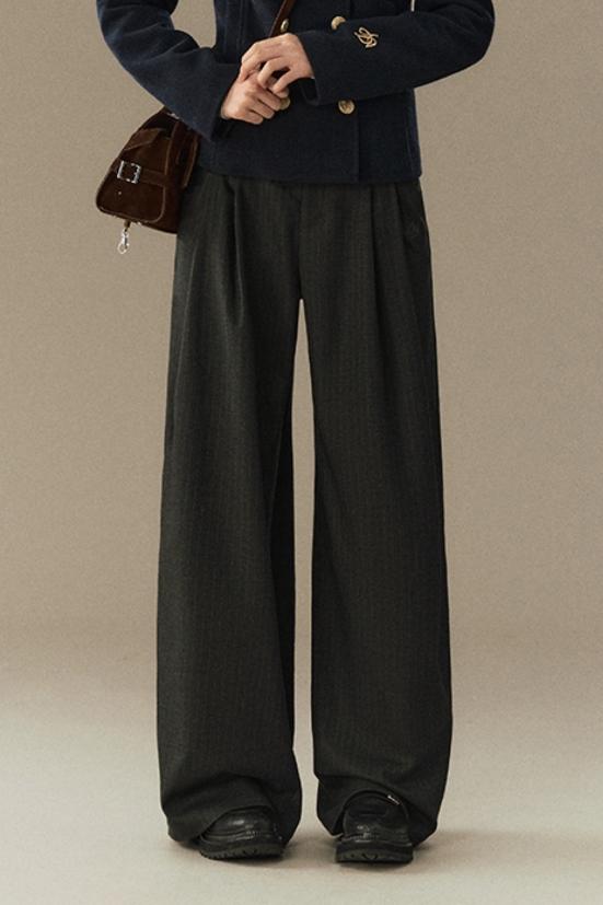 Vintage Striped Premium Suit Pants