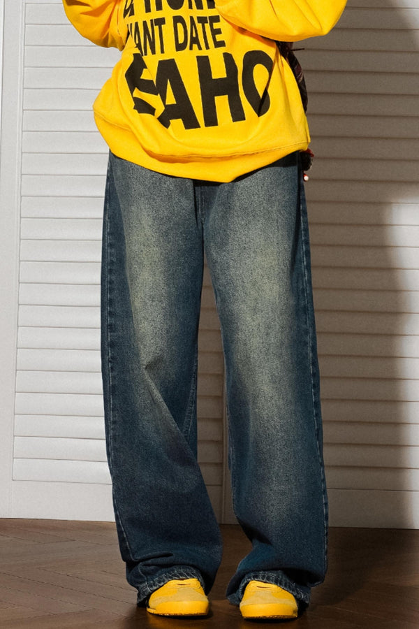 High-Waisted Slim Straight Jeans