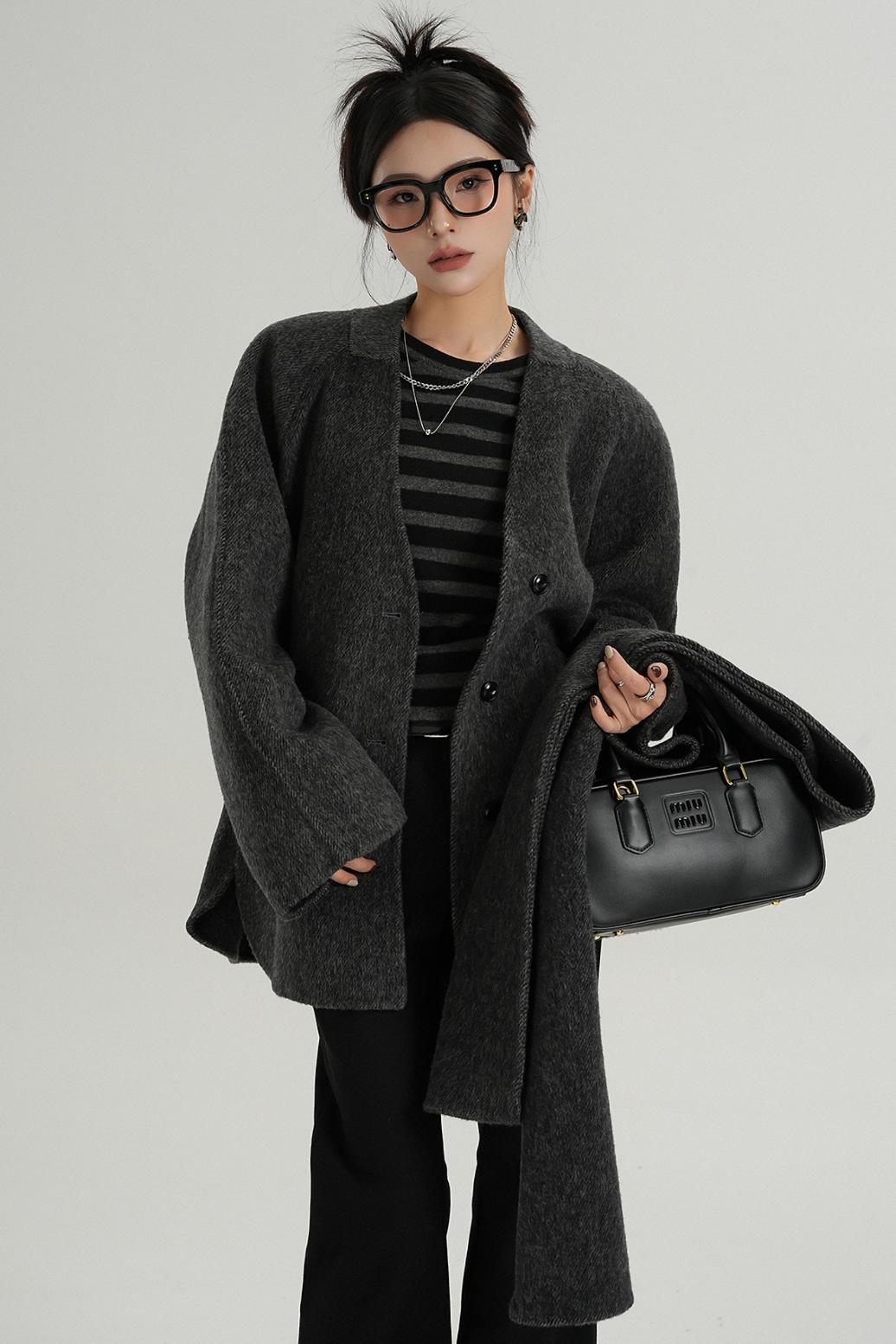 Tweed Wool Cashmere Coat