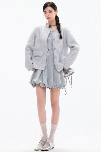 Chic Tweed Coat & Skirt Set-Up