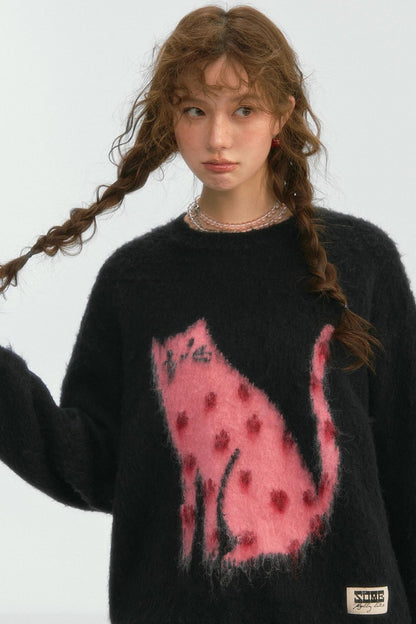 Good Luck Cat Wool Top