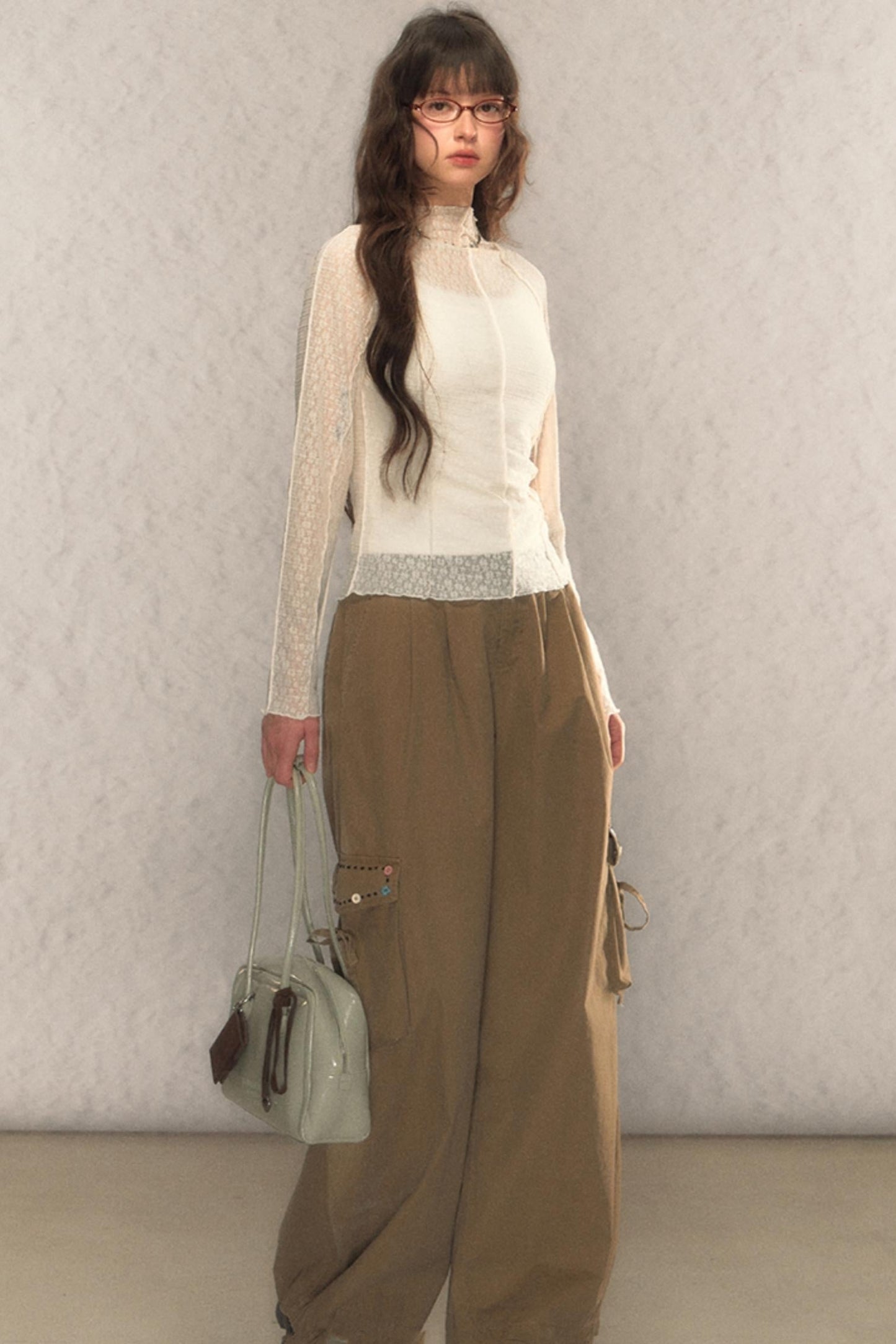 Lace Half-Turtleneck Top