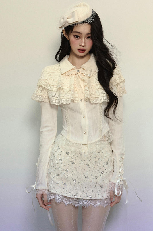 French Lace Long-Sleeve Top