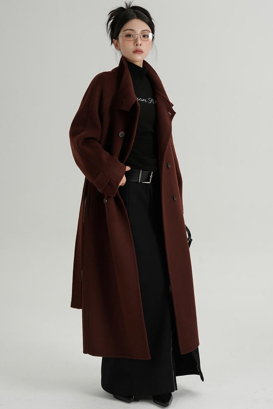 Premium Stand-Up Collar Long Coat