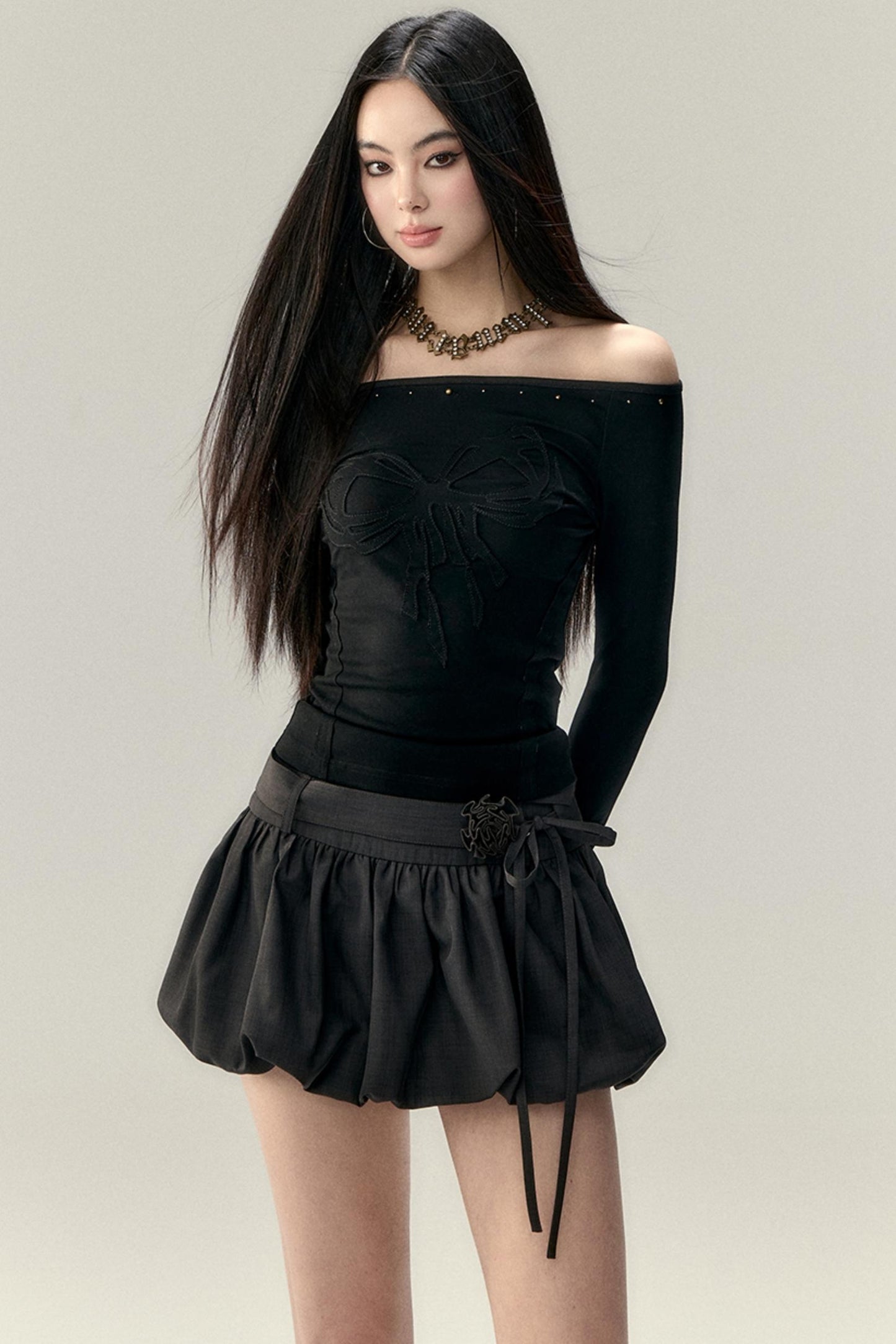 Fluffy A-Linien Bustier Rock 