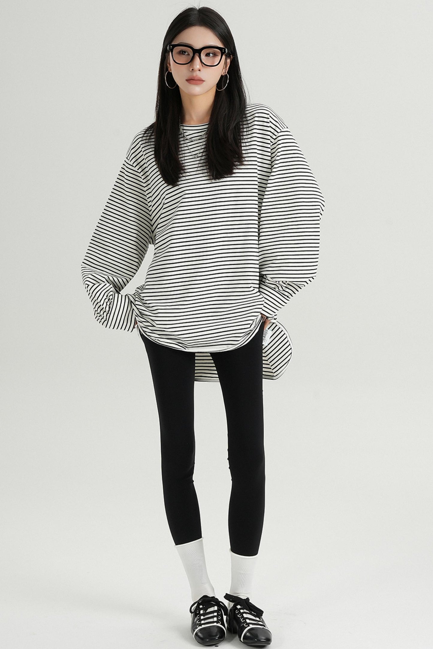 Striped Loose Crew Neck T-Shirt