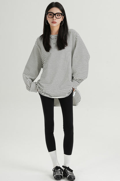 Striped Loose Crew Neck T-Shirt