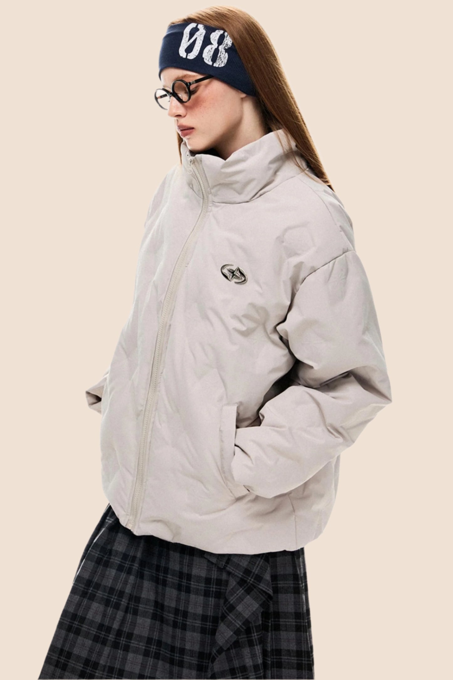 American Retro Stand-Up Collar Down Jacket