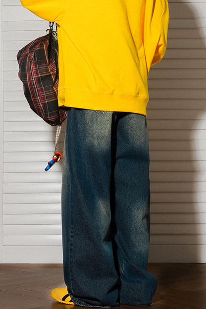 High-Waisted Slim Straight Jeans