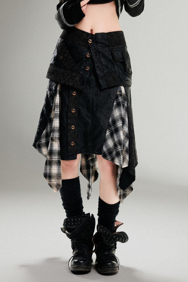 오리지널 디자인 가죽 치마 