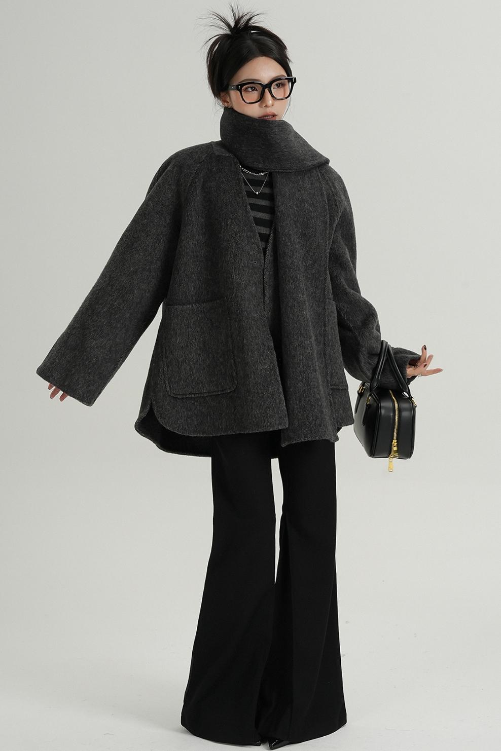 Tweed Wool Cashmere Coat