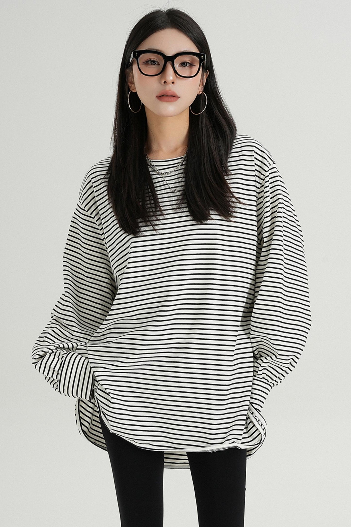 Striped Loose Crew Neck T-Shirt