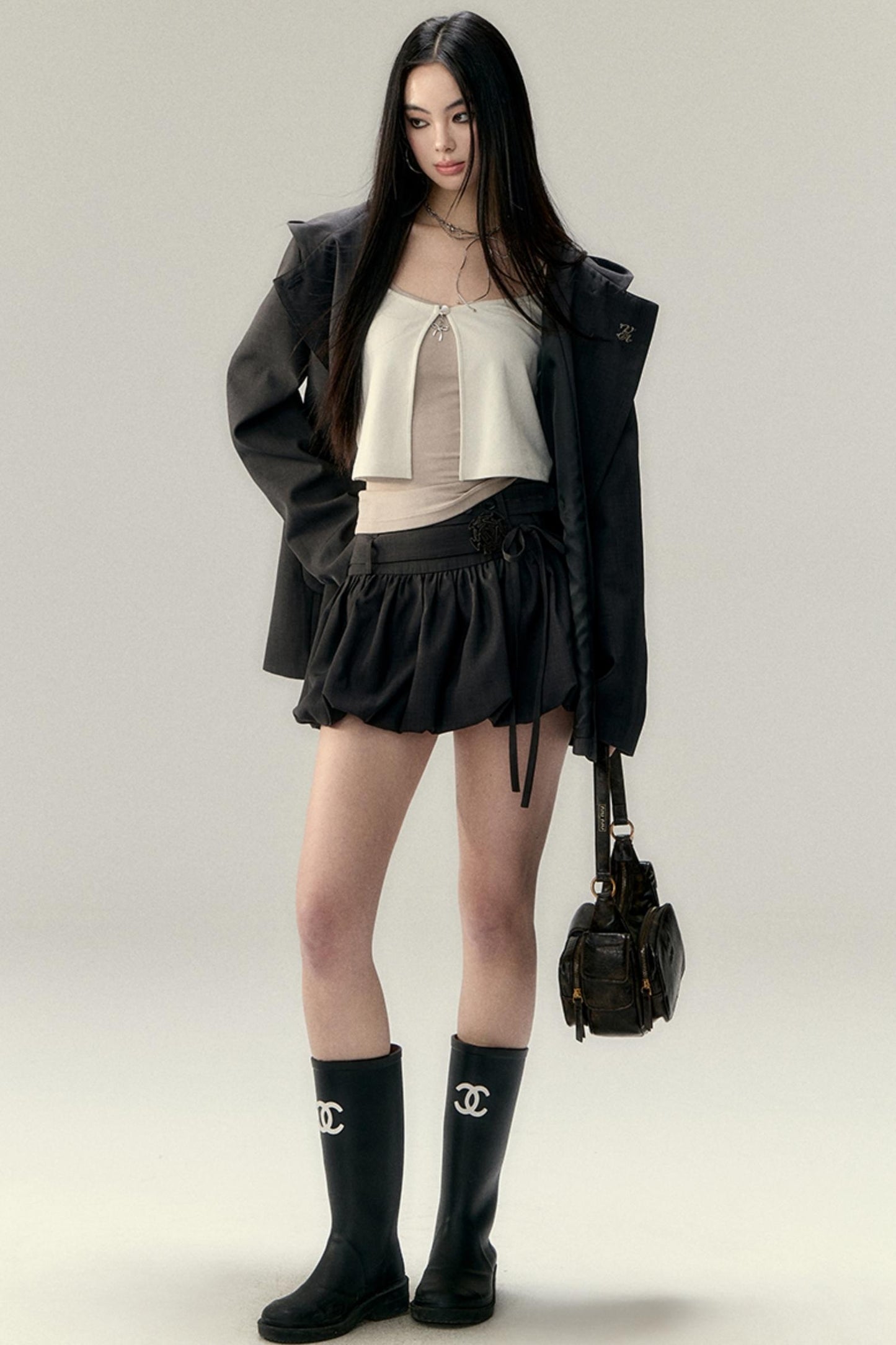 Fluffy A-Linien Bustier Rock 