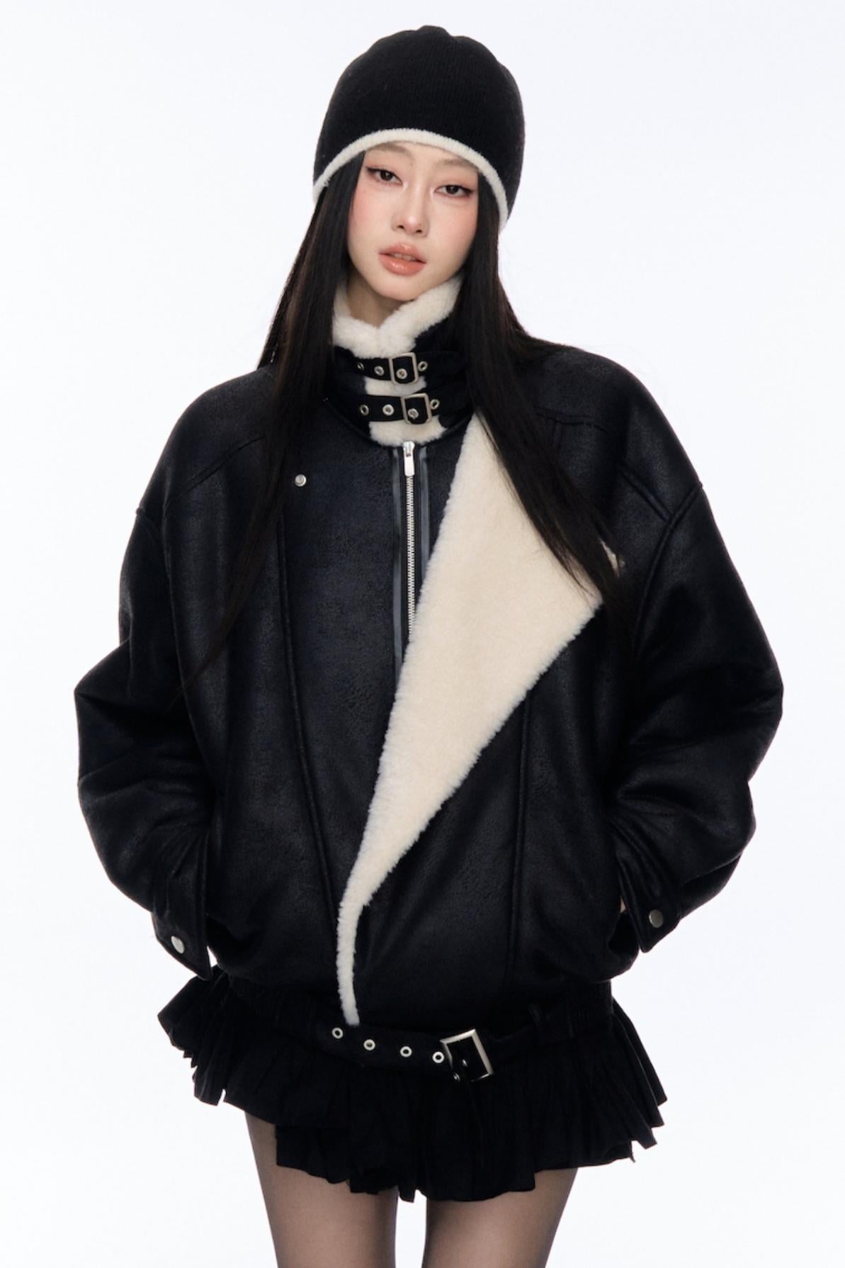 Fur Integrated Lapel Jacket