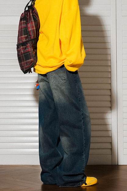 High-Waisted Slim Straight Jeans