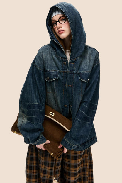 Vintage Denim Hooded Jacket