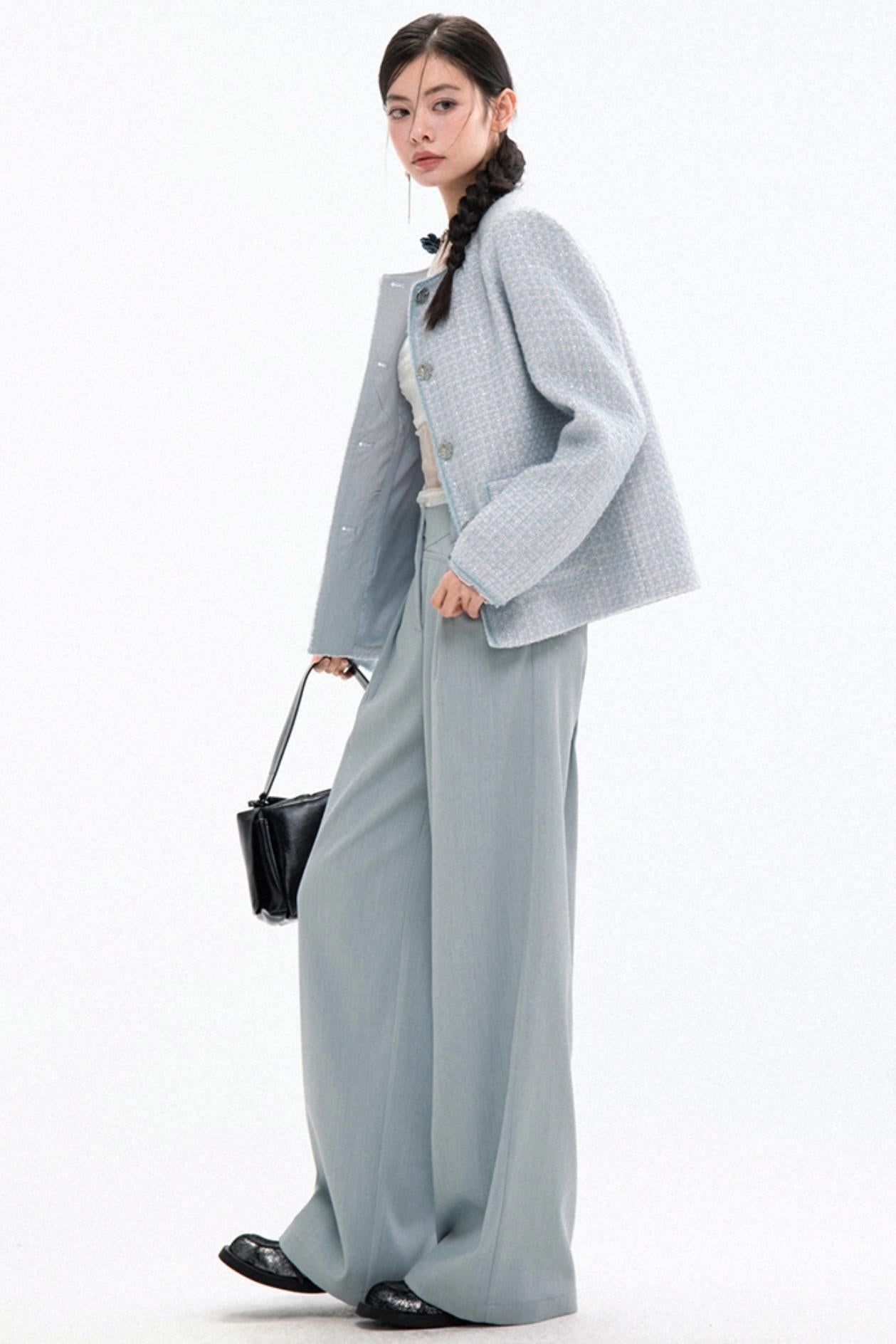 Relaxed Silhouette Mid-Rise Pants